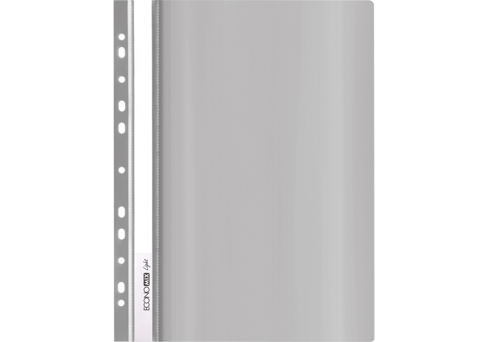 Папка-швидкозшивач ECONOMIX А4 з перф. Light, глянець сірий (E38504-10)